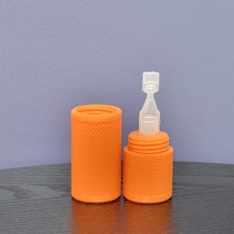 Znet3D Eye Drop Vial Holder & Pocket Carry Case - Holds One (1) Single-Use Eye Drop Vial - Great for carring in Pocket, Purse/Clutch, School Bag - (Orange) - Image 1